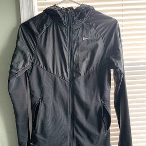 Fitted Nike Zip Up Jacket Hoodie - black, Nike